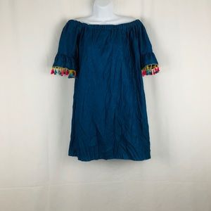 See You Monday Cotton blend off shoulder dress L